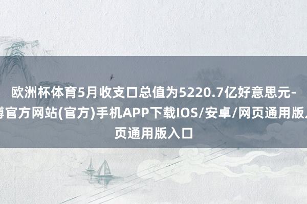 欧洲杯体育5月收支口总值为5220.7亿好意思元-万博官方网站(官方)手机APP下载IOS/安卓/网页通用版入口