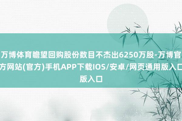 万博体育瞻望回购股份数目不杰出6250万股-万博官方网站(官方)手机APP下载IOS/安卓/网页通用版入口