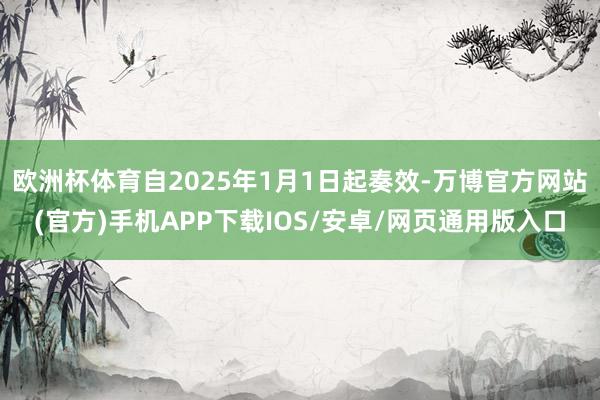 欧洲杯体育自2025年1月1日起奏效-万博官方网站(官方)手机APP下载IOS/安卓/网页通用版入口