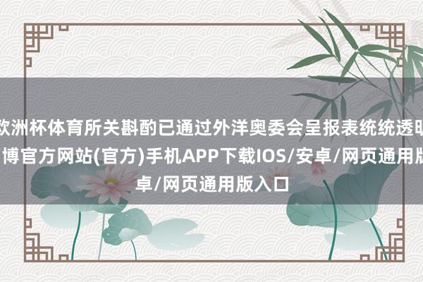 欧洲杯体育所关斟酌已通过外洋奥委会呈报表统统透明化-万博官方网站(官方)手机APP下载IOS/安卓/网页通用版入口