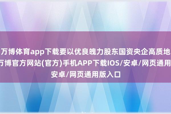 万博体育app下载要以优良魄力股东国资央企高质地发展-万博官方网站(官方)手机APP下载IOS/安卓/网页通用版入口