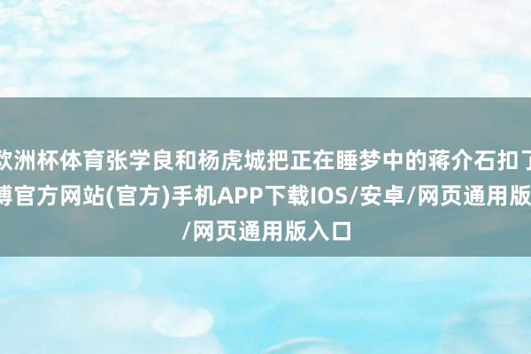 欧洲杯体育张学良和杨虎城把正在睡梦中的蒋介石扣了-万博官方网站(官方)手机APP下载IOS/安卓/网页通用版入口