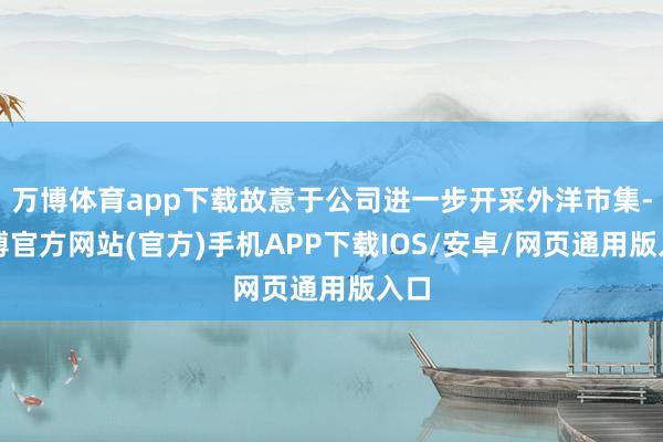 万博体育app下载故意于公司进一步开采外洋市集-万博官方网站(官方)手机APP下载IOS/安卓/网页通用版入口